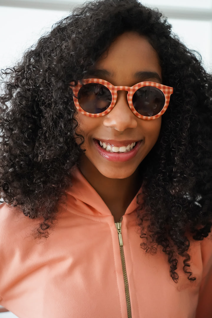 Classic | Sustainable Sunglasses | Plant-Based Bendable Polarized - Adult | 16+ Y | Sunset Gingham