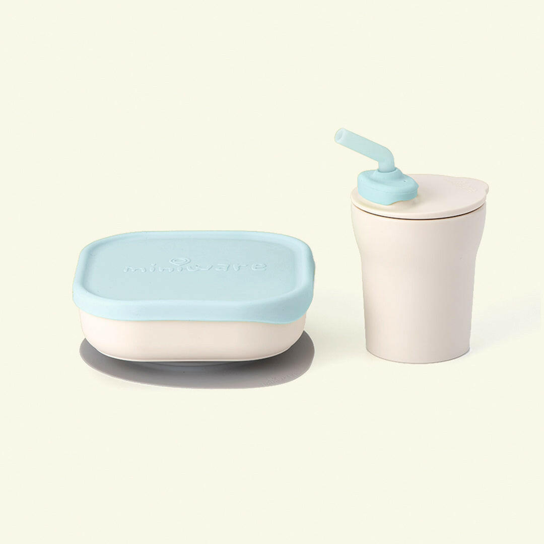 Sip & Snack Vanilla + Aqua Miniware
