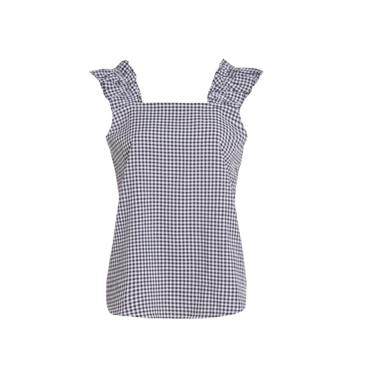 Caroline Ruffle Sleeveless Top - Black