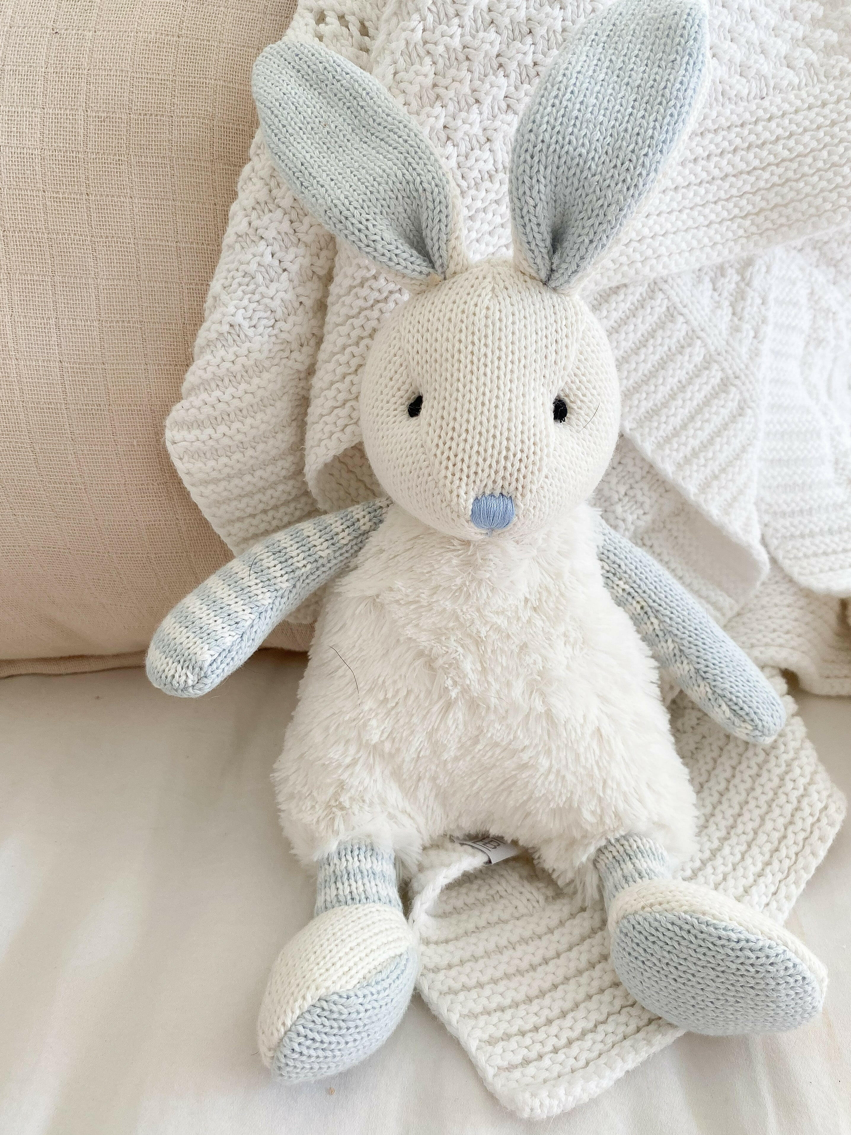 Floppy Bunny Blue Stuffed Toy MON AMI