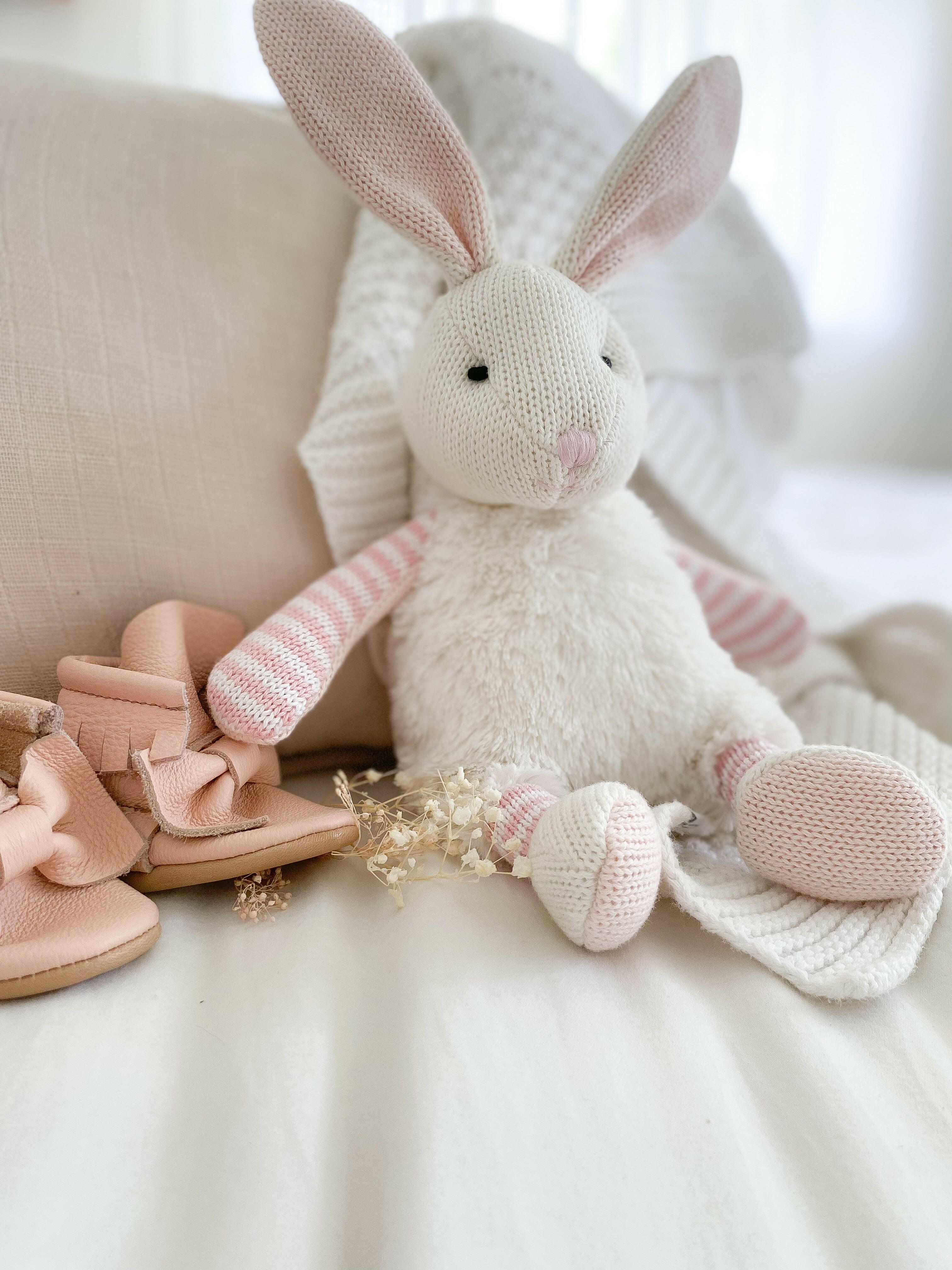 Floppy Bunny Pink Stuffed Toy MON AMI