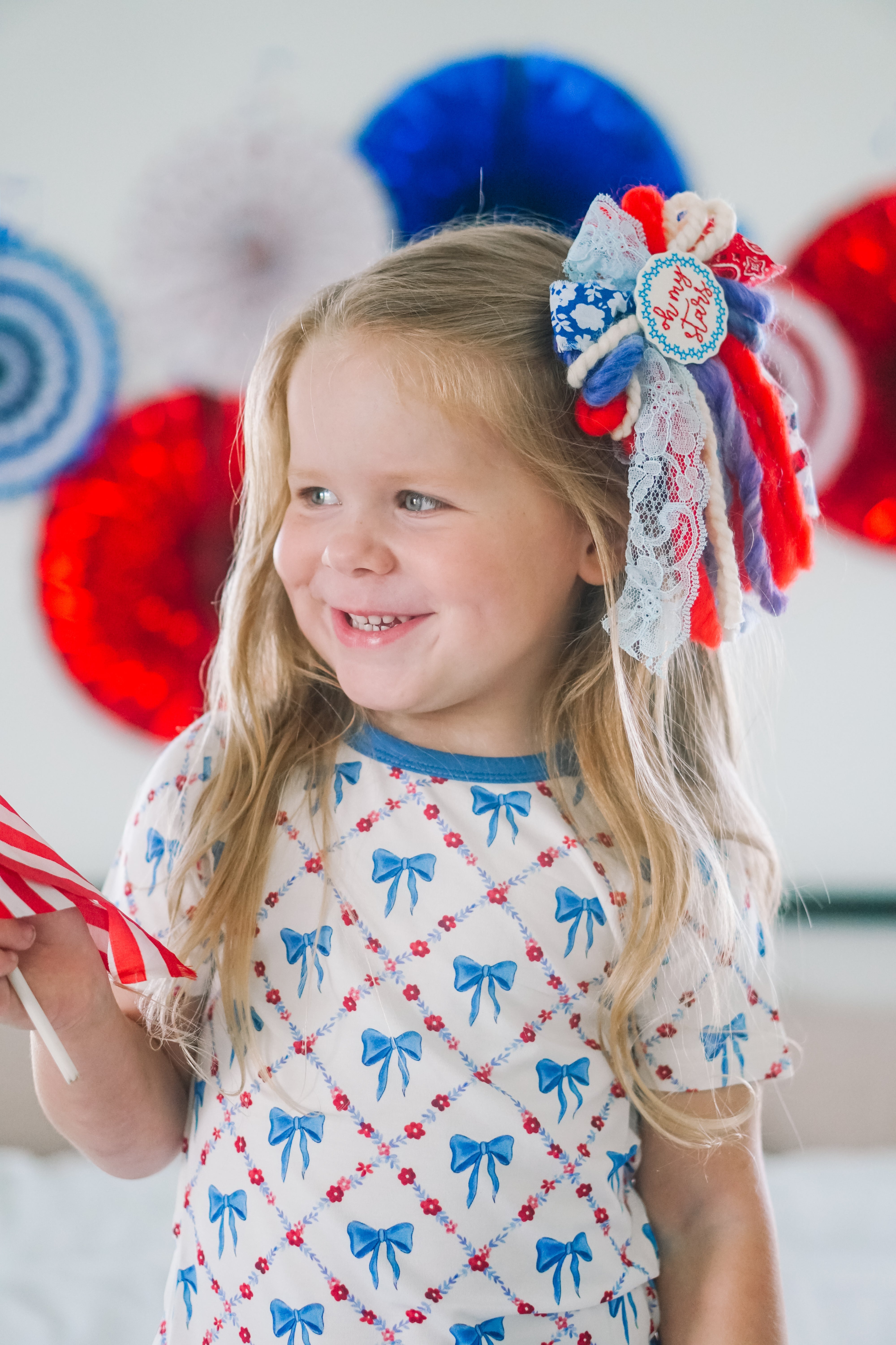 Red White & Bows 2pc Bamboo Pajamas