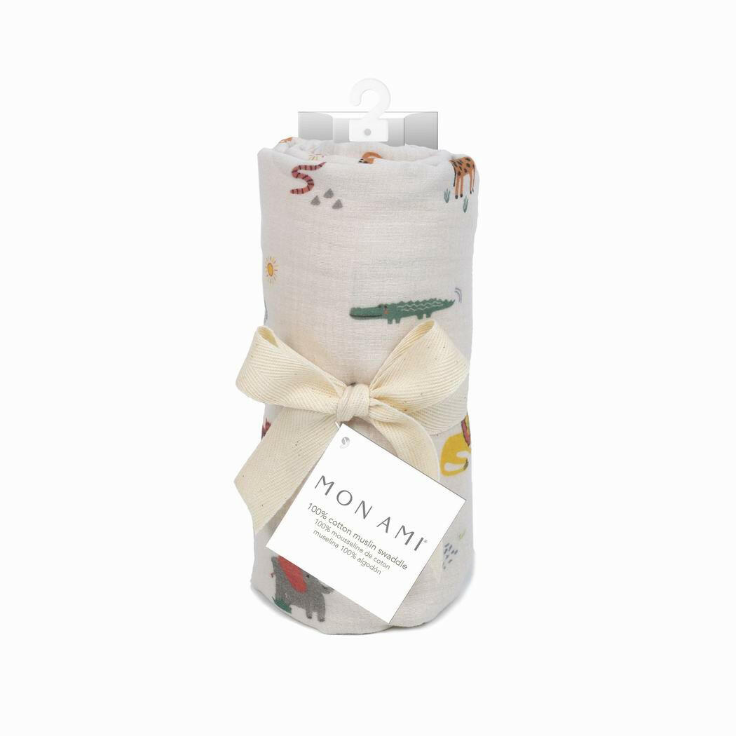 Animaux de Safari Muslin Swaddle Blanket Swaddle blanket MON AMI
