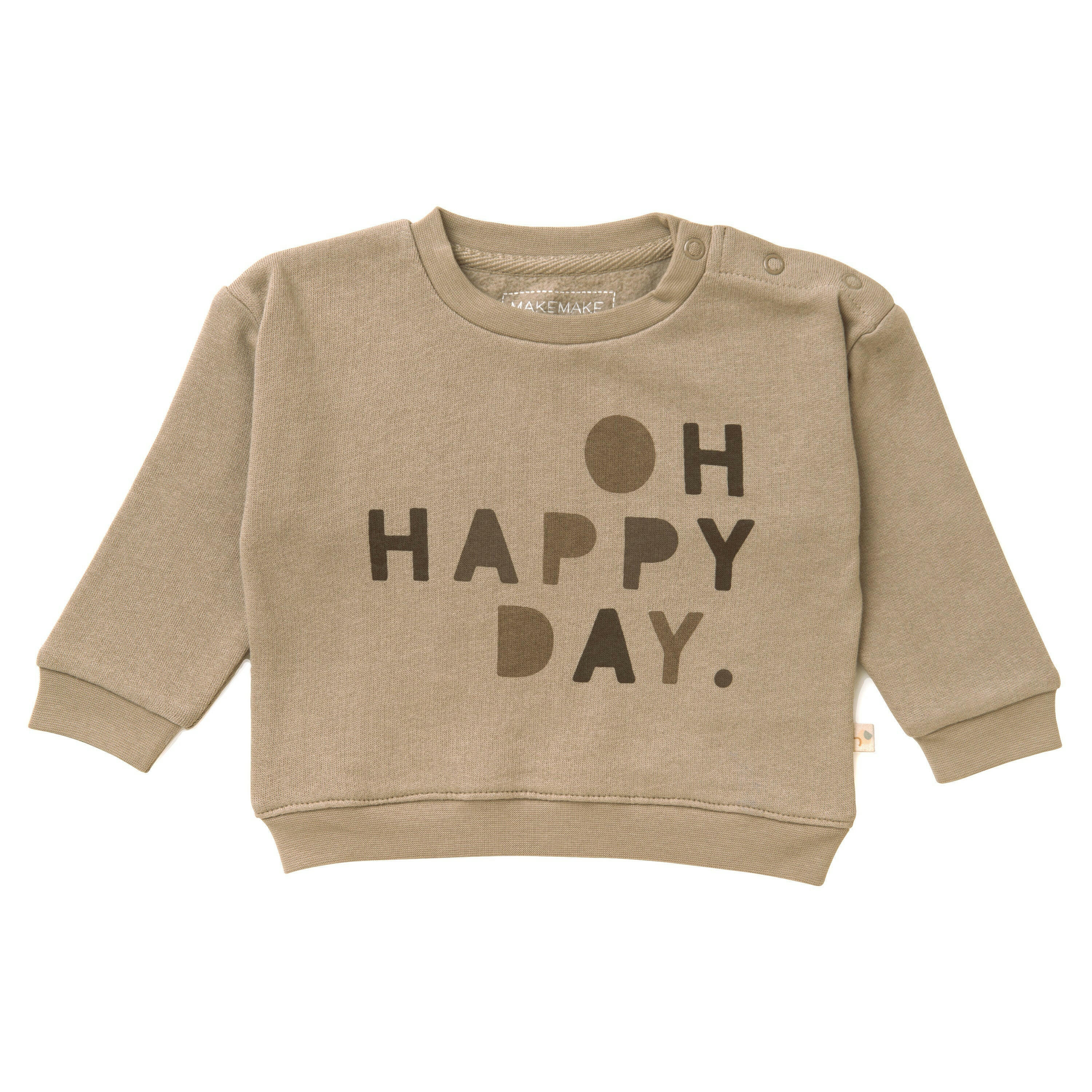 Organic Kids Sweatshirt - Happy Day Sweatshirt Makemake Organics