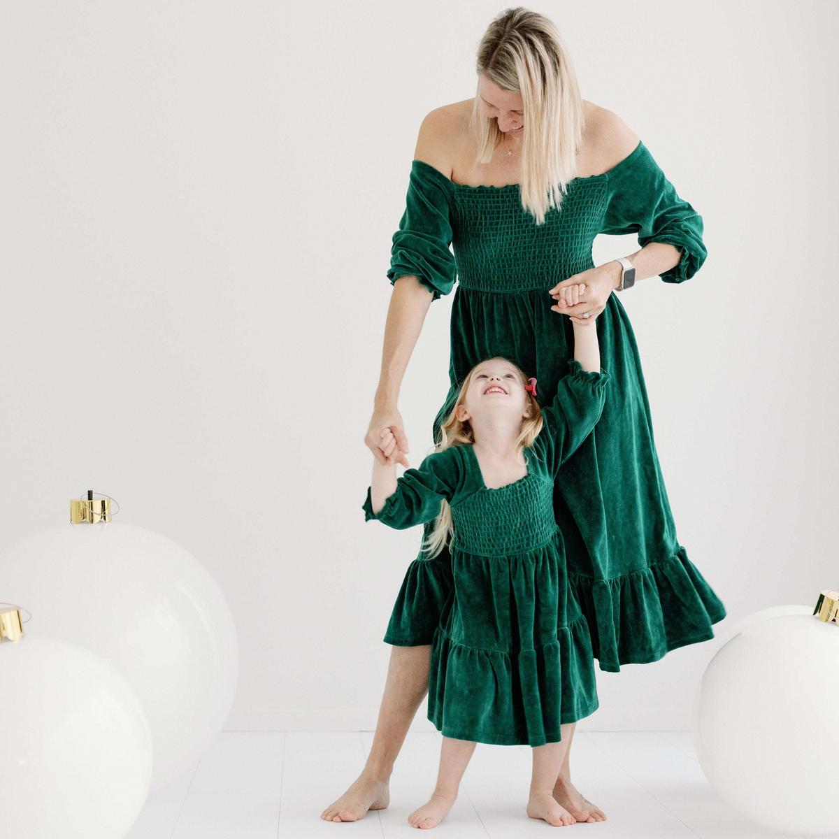 Velour Adult Life of the Party Dress - Green