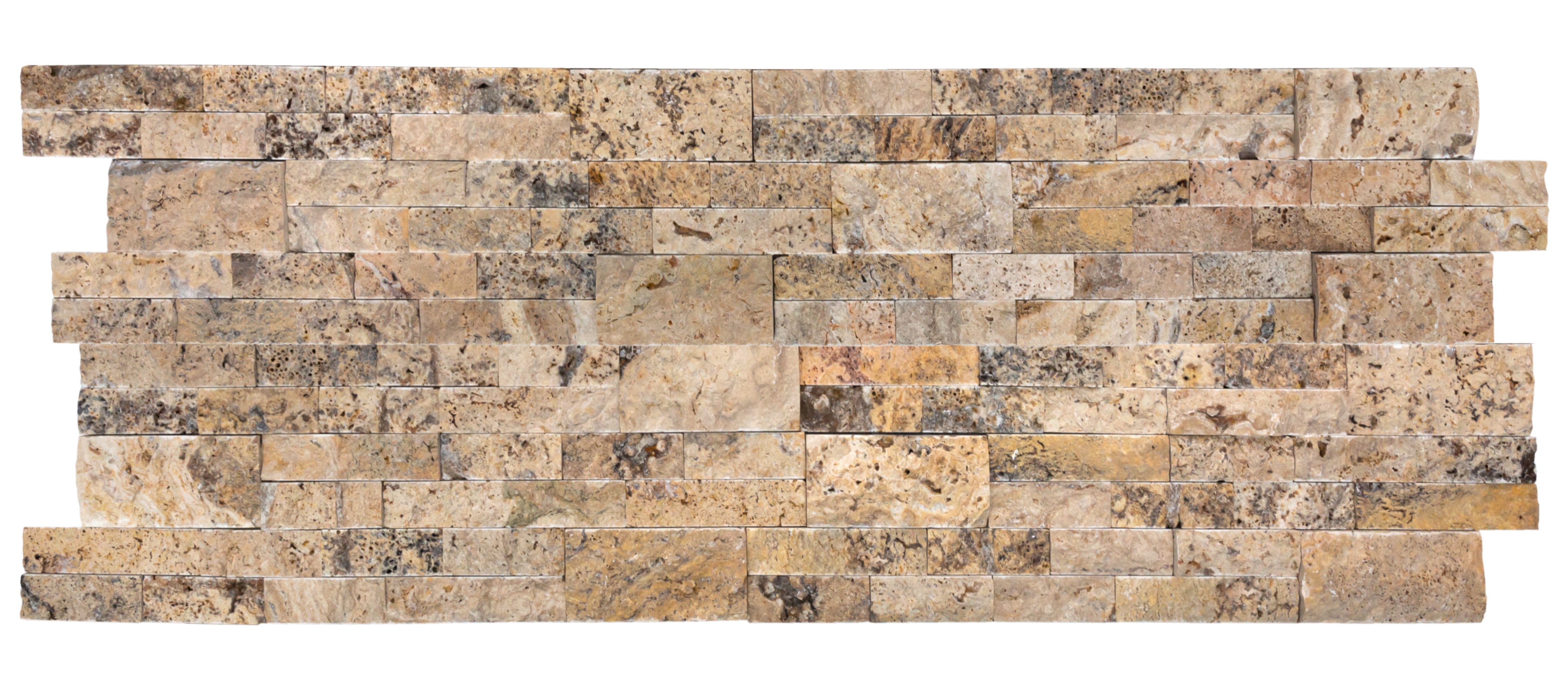 Scabos Ledger 3D Panel 6"x24" Split-face Natural Travertine Wall Tile - Belair Collection