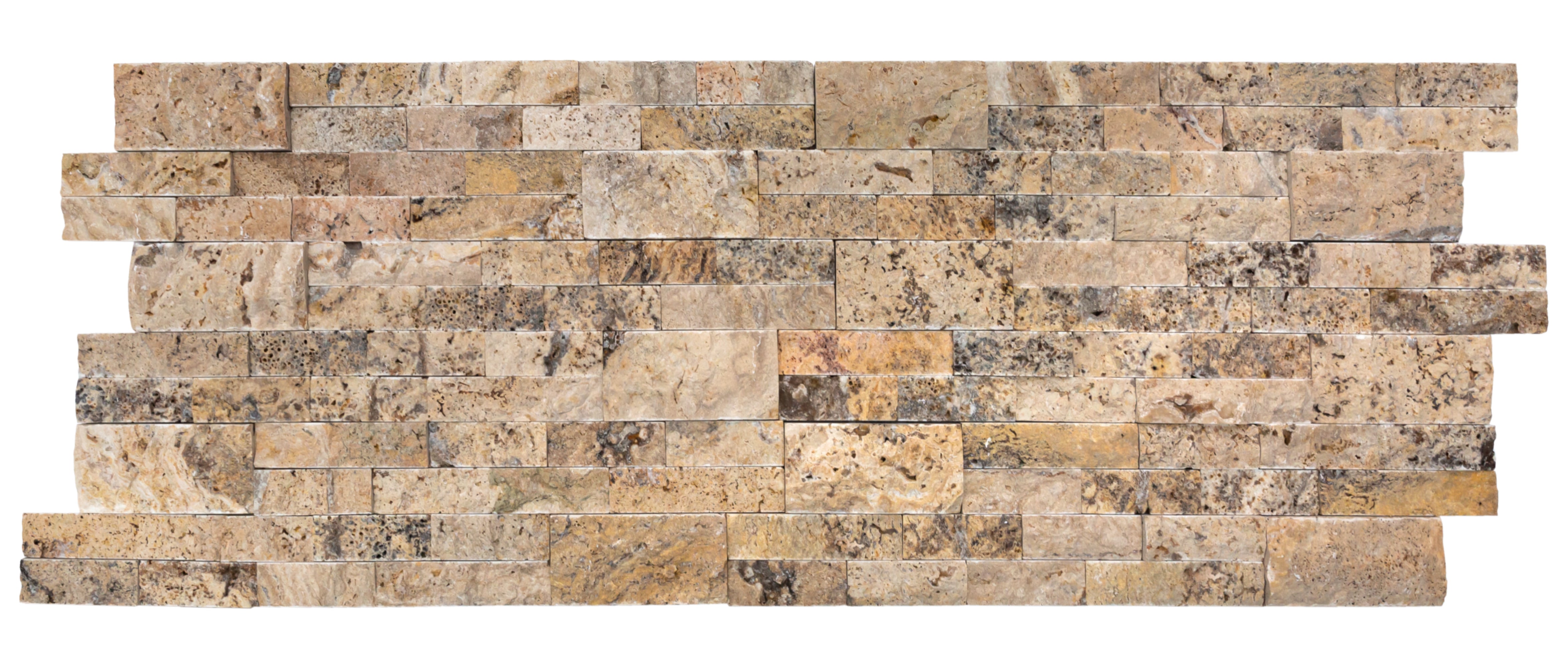 Scabos Ledger 3D Panel 6"x24" Split-face Natural Travertine Wall Tile - Belair Collection