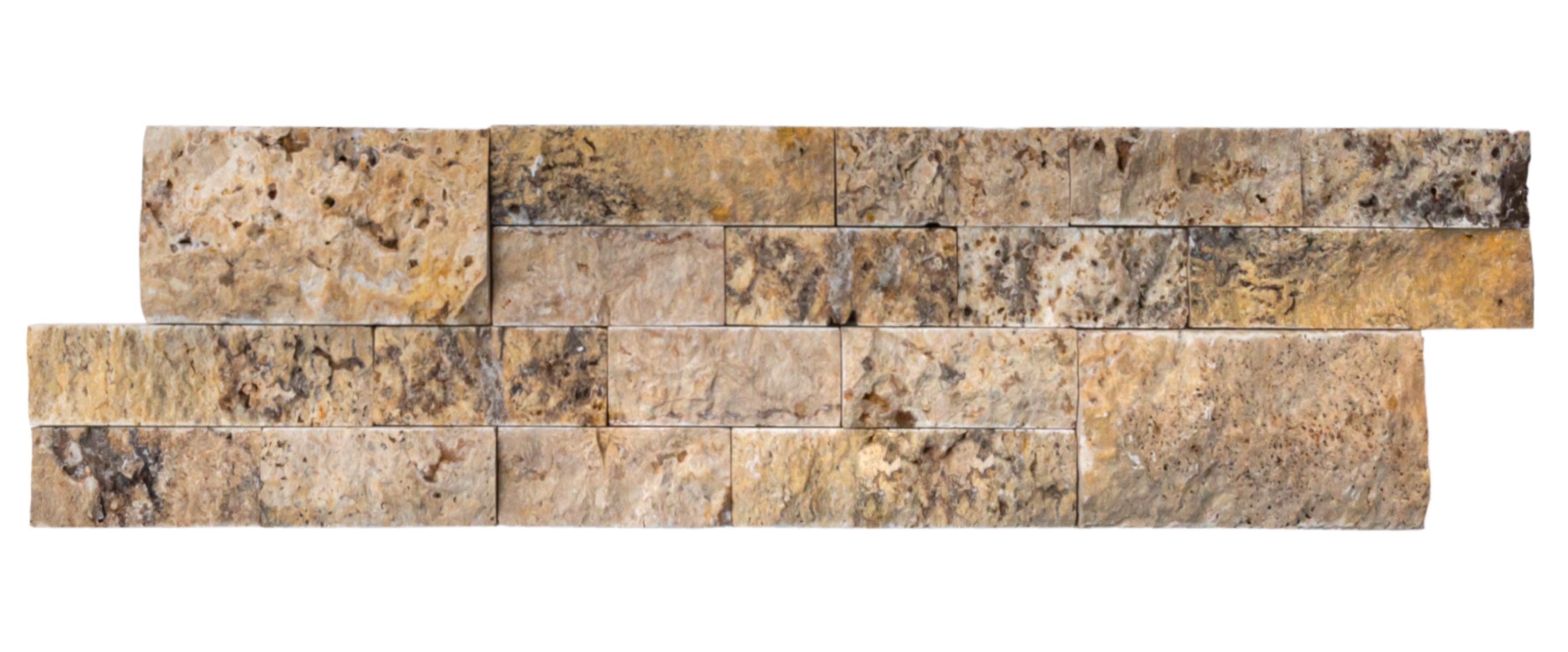 Scabos Ledger 3D Panel 6"x24" Split-face Natural Travertine Wall Tile - Belair Collection