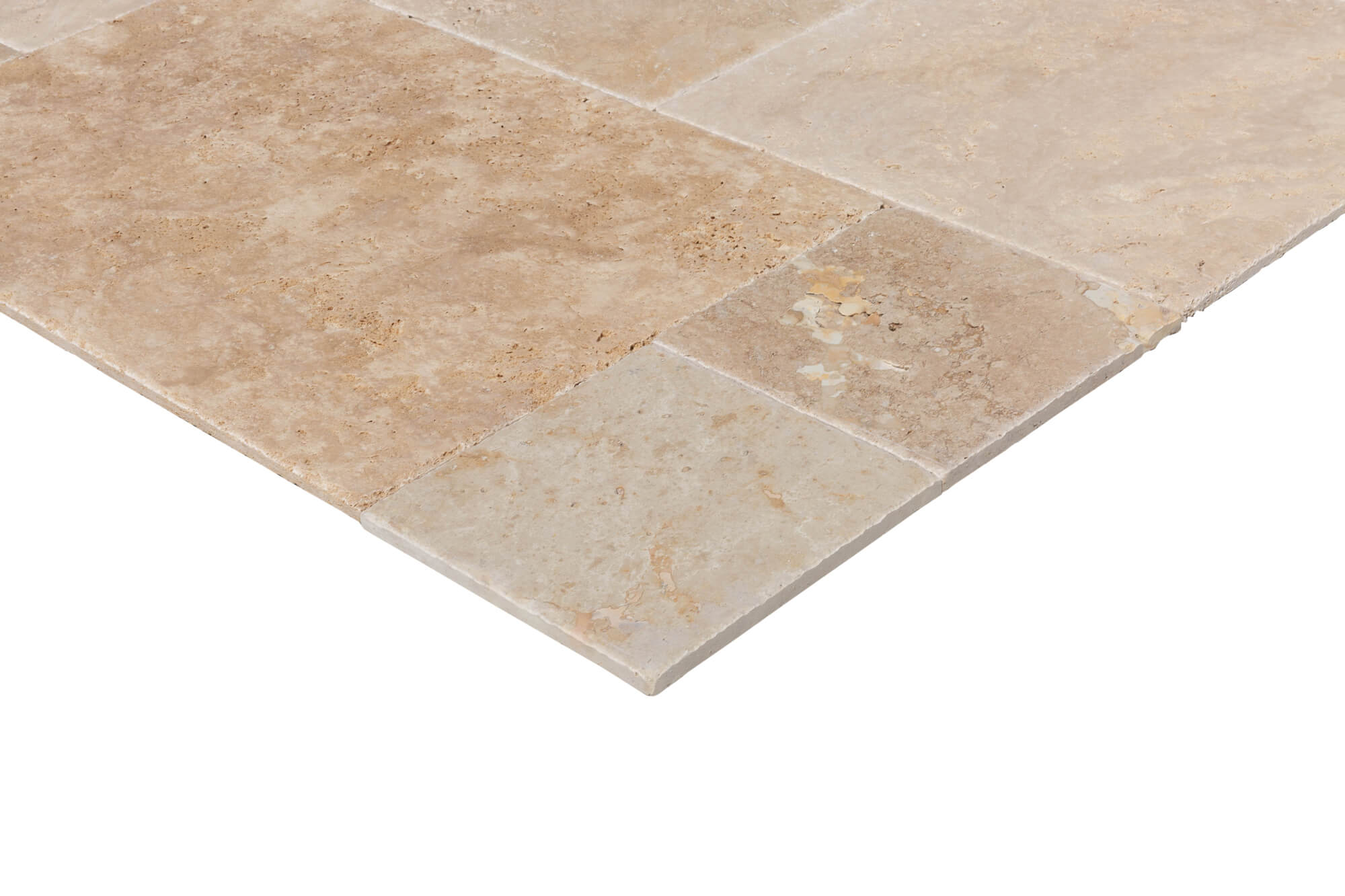 Scott Rustic Antique Pattern Brushed, Chiseled, and Unfilled Travertine Tile - Livfloors Collection