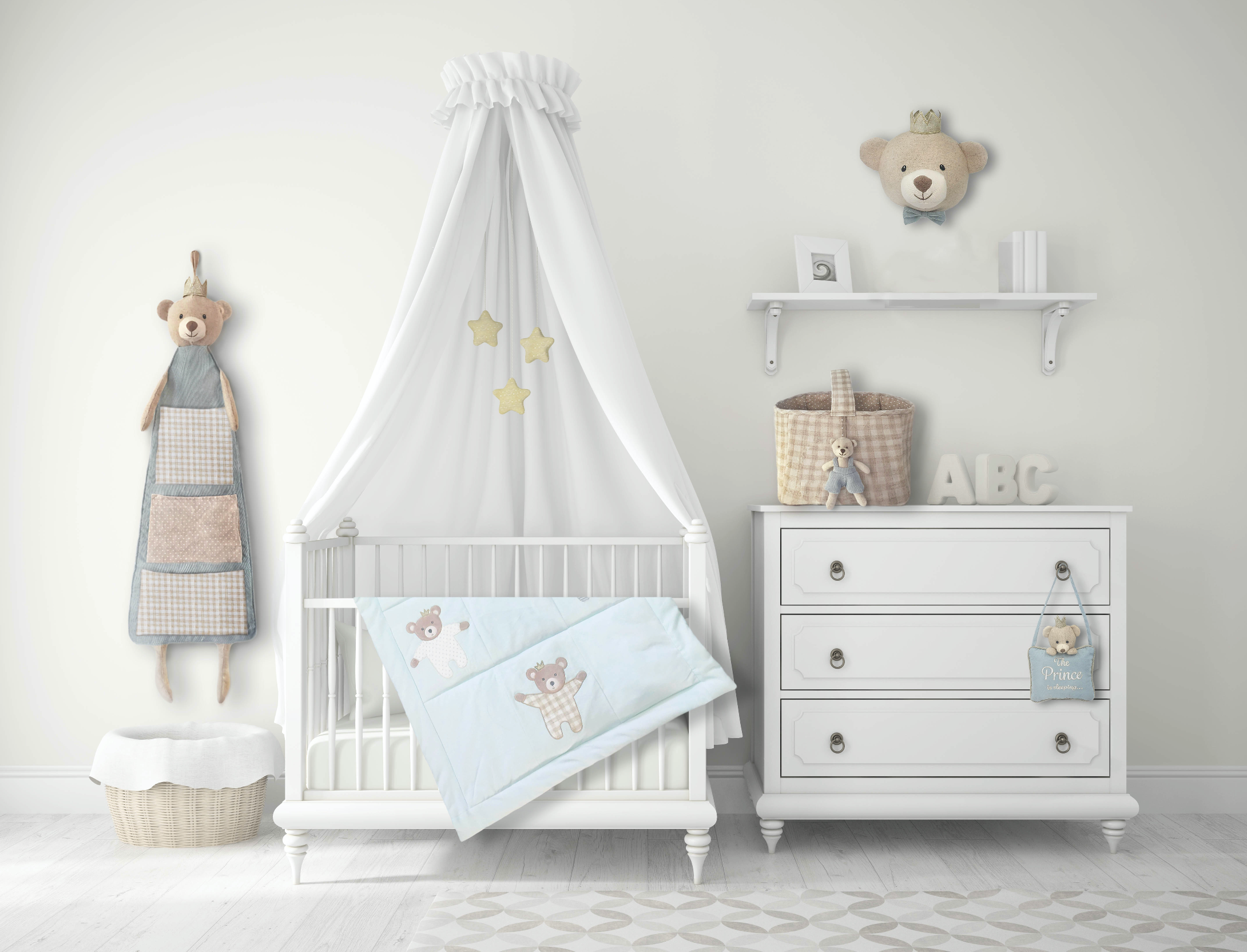 Bedtime Prince Bear Cotton Quilt Quilt MON AMI