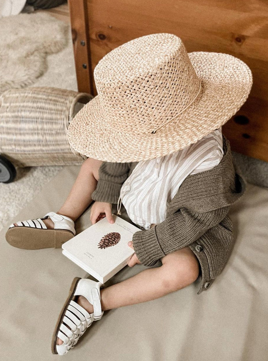 Leather Indie Sandal | Color 'Cotton' | Hard Sole Consciously Baby