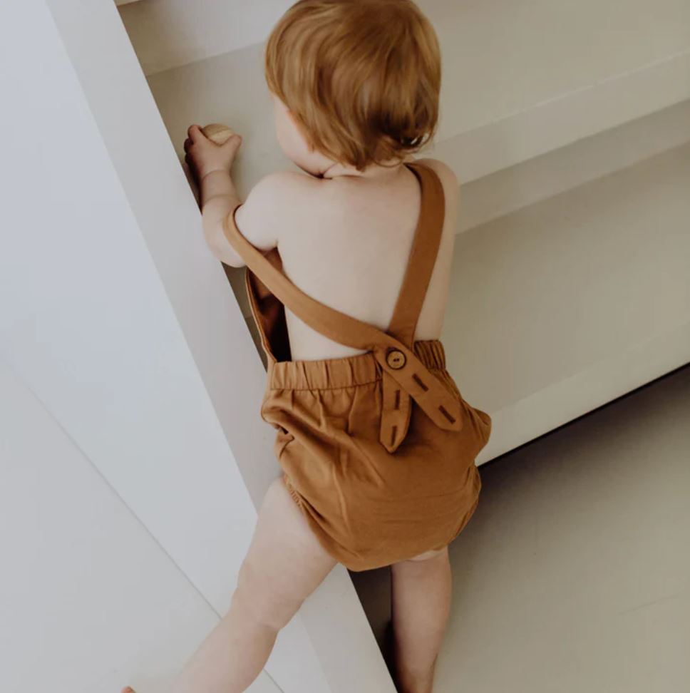 Organic Strap Romper - Fawn