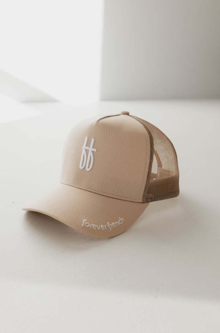 Adult Trucker Hat | ff Tan  forever french baby