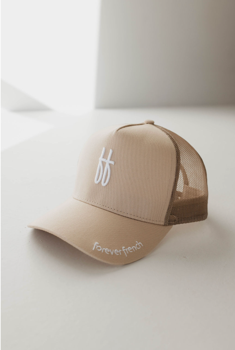 Adult Trucker Hat | ff Tan  forever french baby