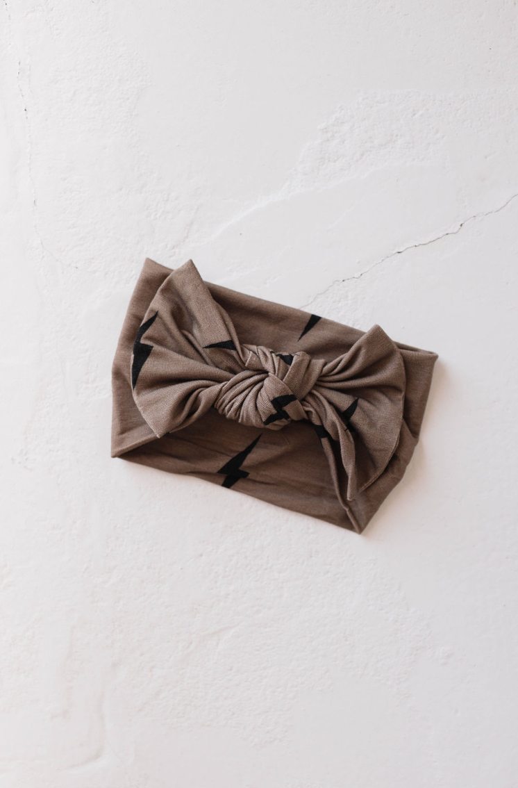 Bamboo Head Wrap | Brown & Black Bolt forever french baby