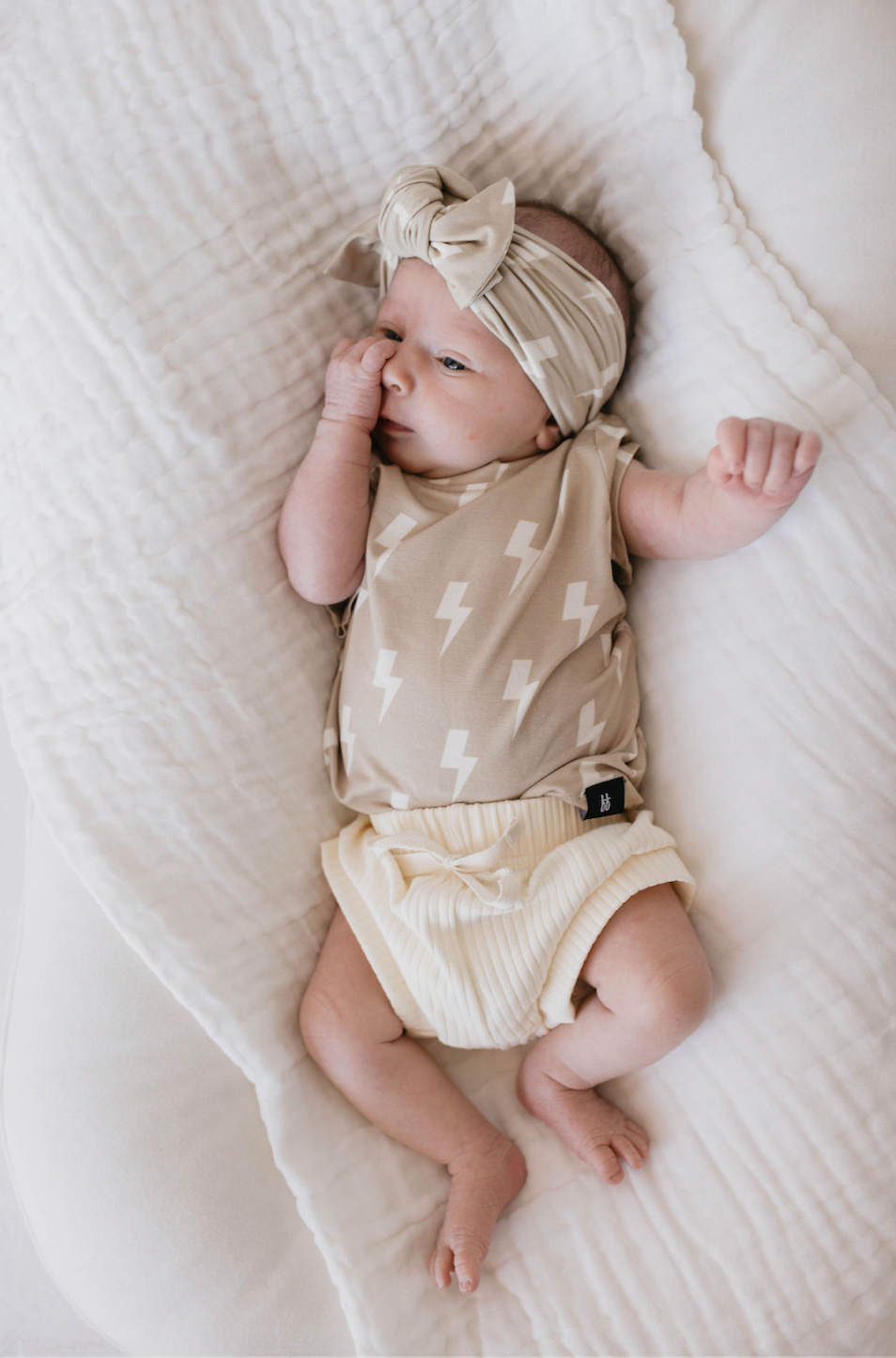 Bamboo Head Wrap | Tan & Cream Bolt forever french baby