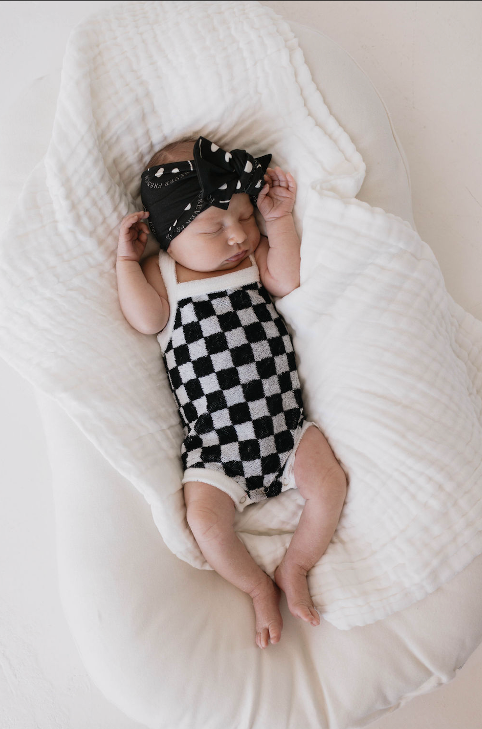 Bamboo Head Wrap | ff Charcoal & White Smile forever french baby