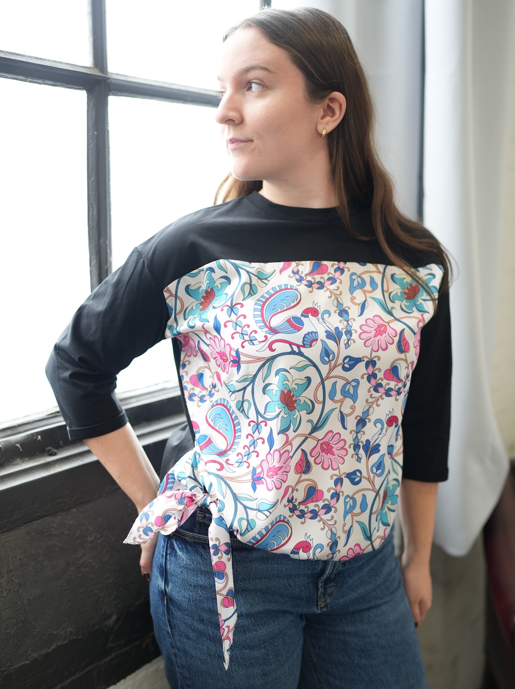 Sandra Top - Black Paisley