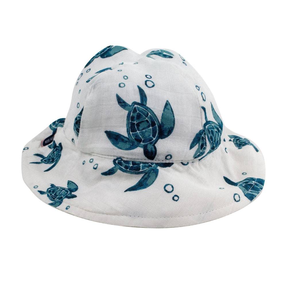 Sea Turtles Oh So Soft Muslin Sun Hat Sun Hat Bebe au Lait