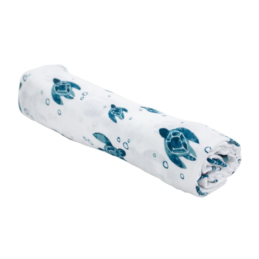 Muslin Swaddle Blanket Oh So Soft Sea Turtles Swaddle Blanket Bebe au Lait