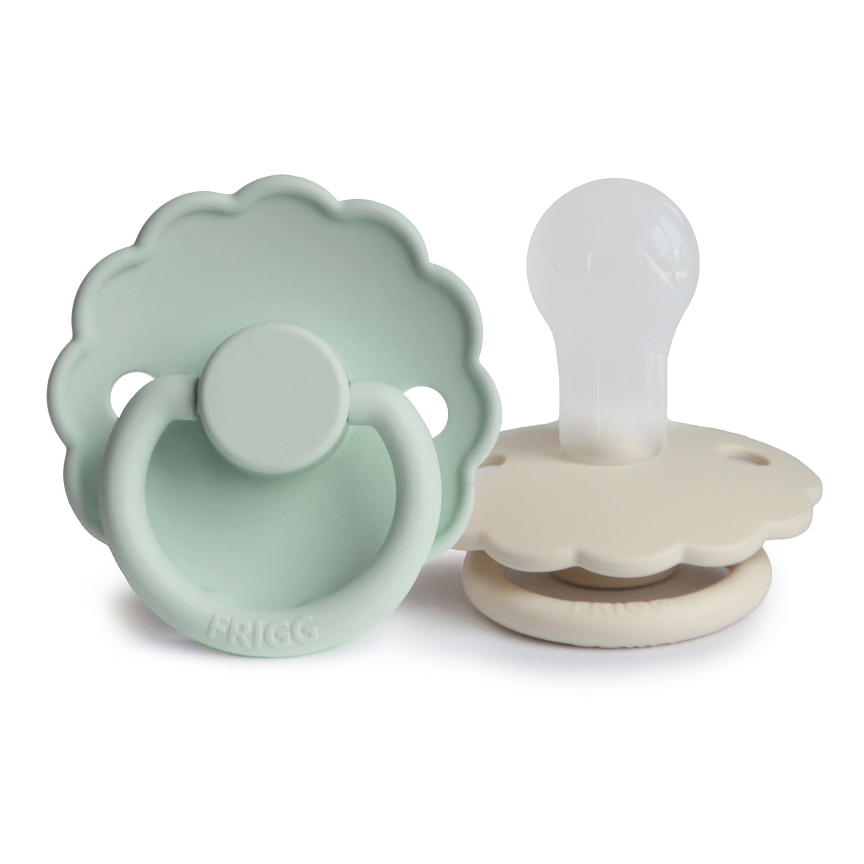 FRIGG Daisy Silicone Pacifier 2-Pack FRIGG PACIFIERS Mushie Seafoam/Cream 0-6 months