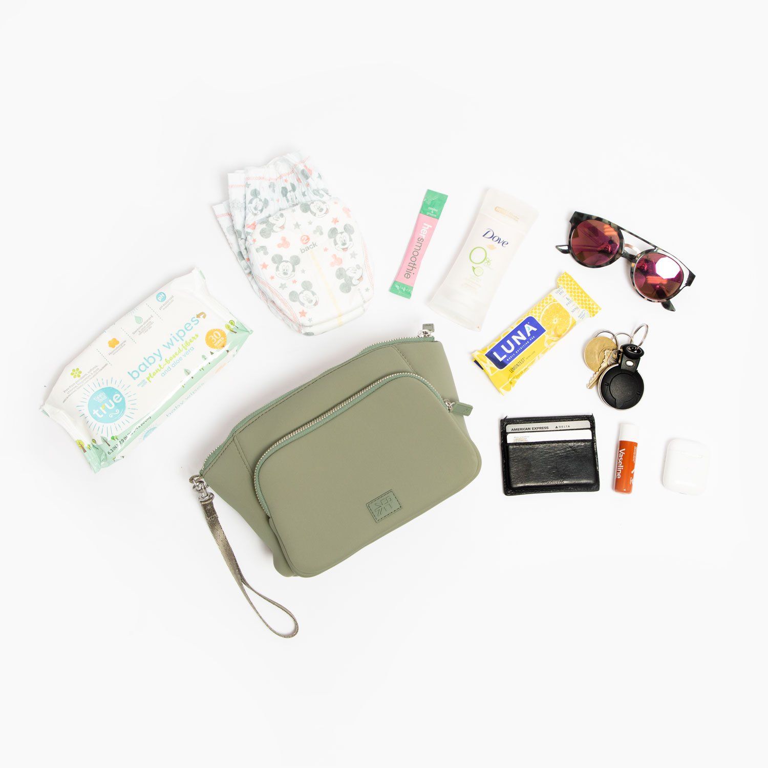 Sage Seoul Neoprene Zip Pouch