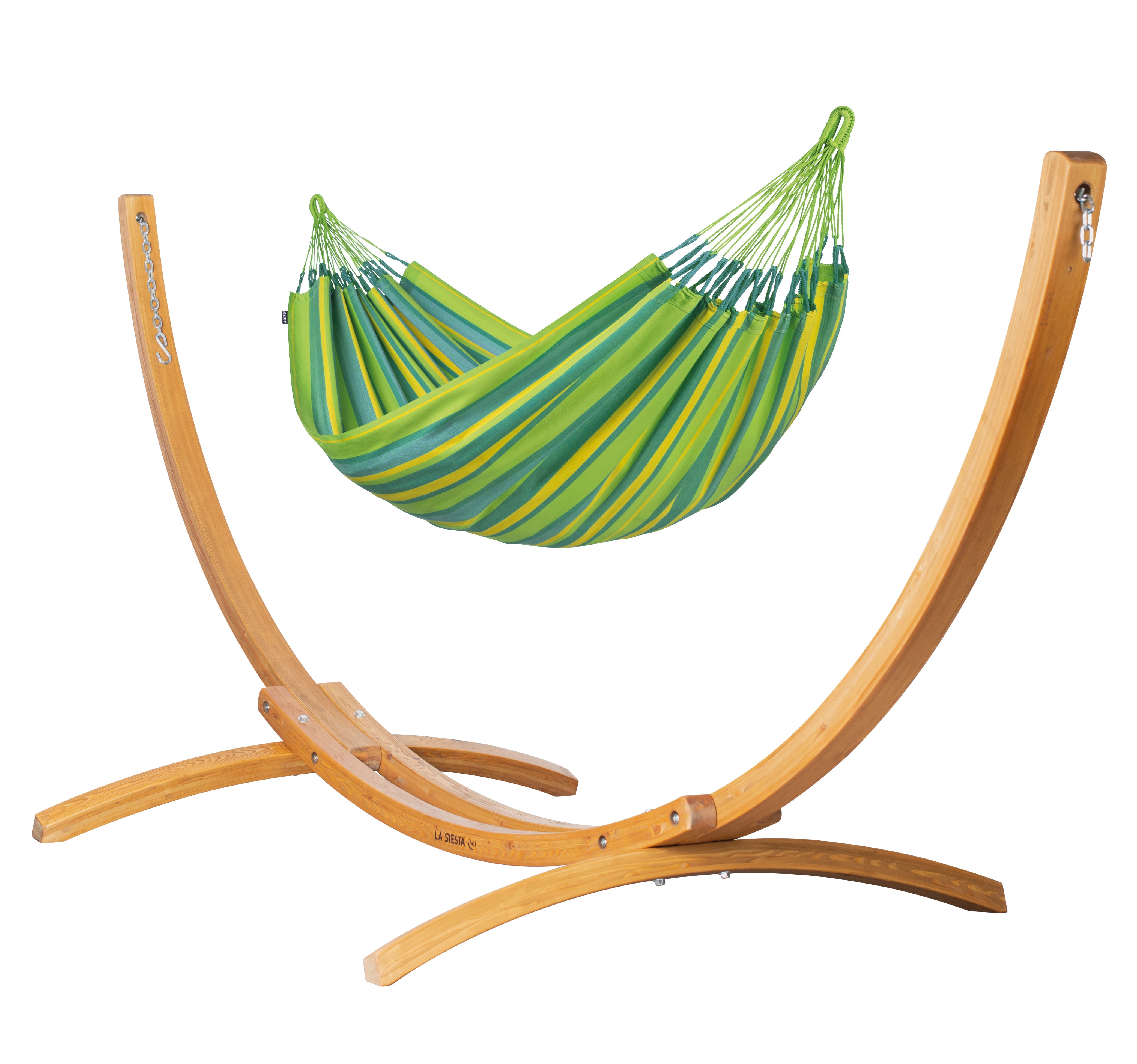 Elipso Outdoor Lime - Weather-Resistant Kingsize Hammock with FSC® certified Larch Stand