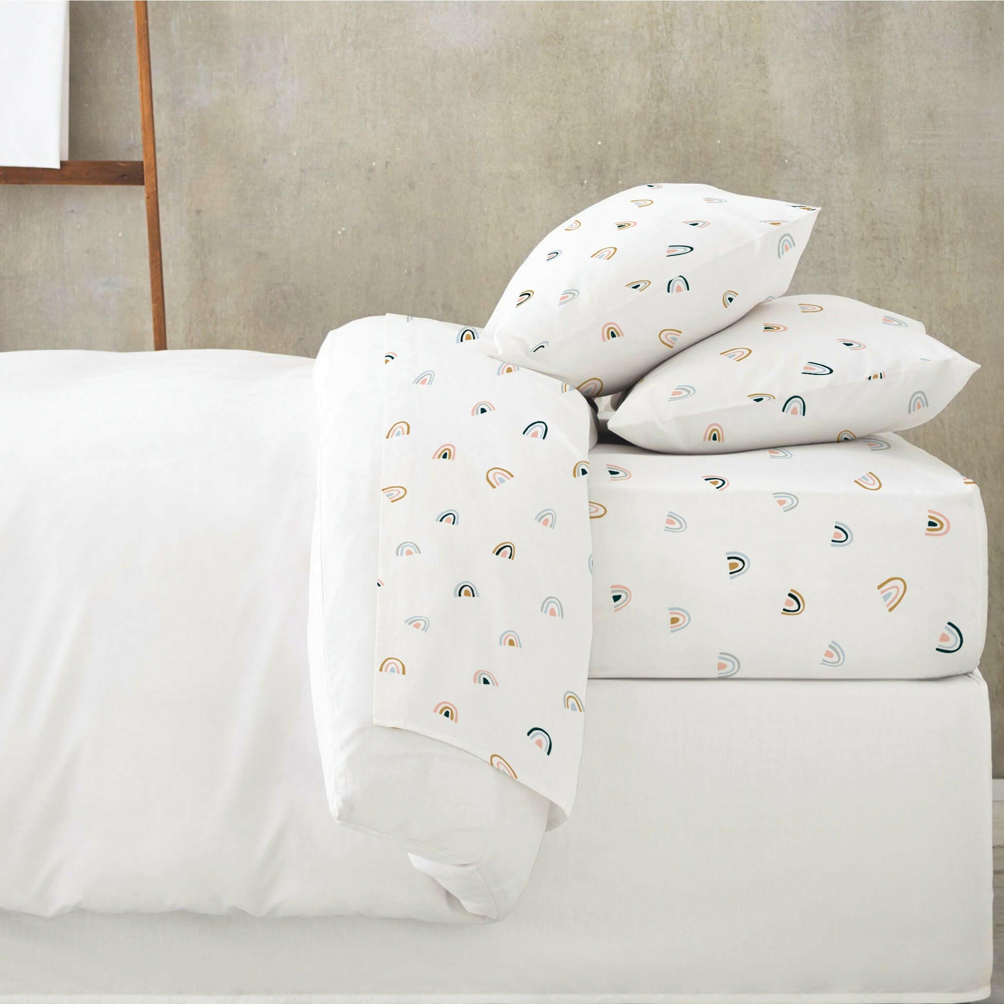Organic Cotton Sheet Set - Over The Rainbow Sheet Set Makemake Organics