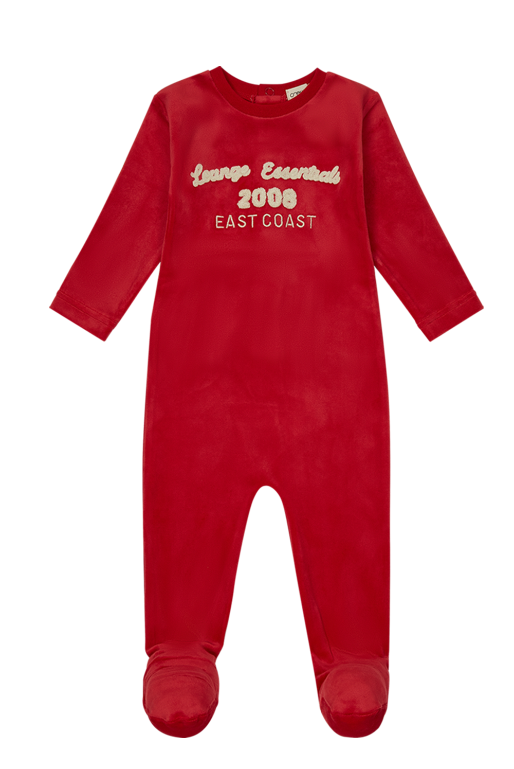 Terry Applique Footie - Coral