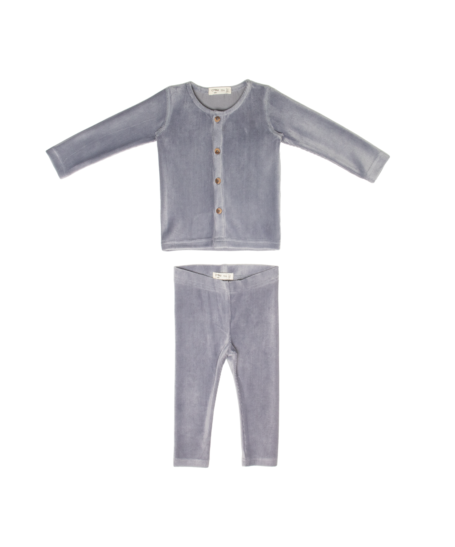 Gia Velour Rib Set - Grey
