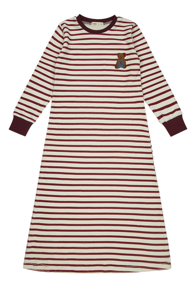 Teddy Lounge Nightgown - Maroon
