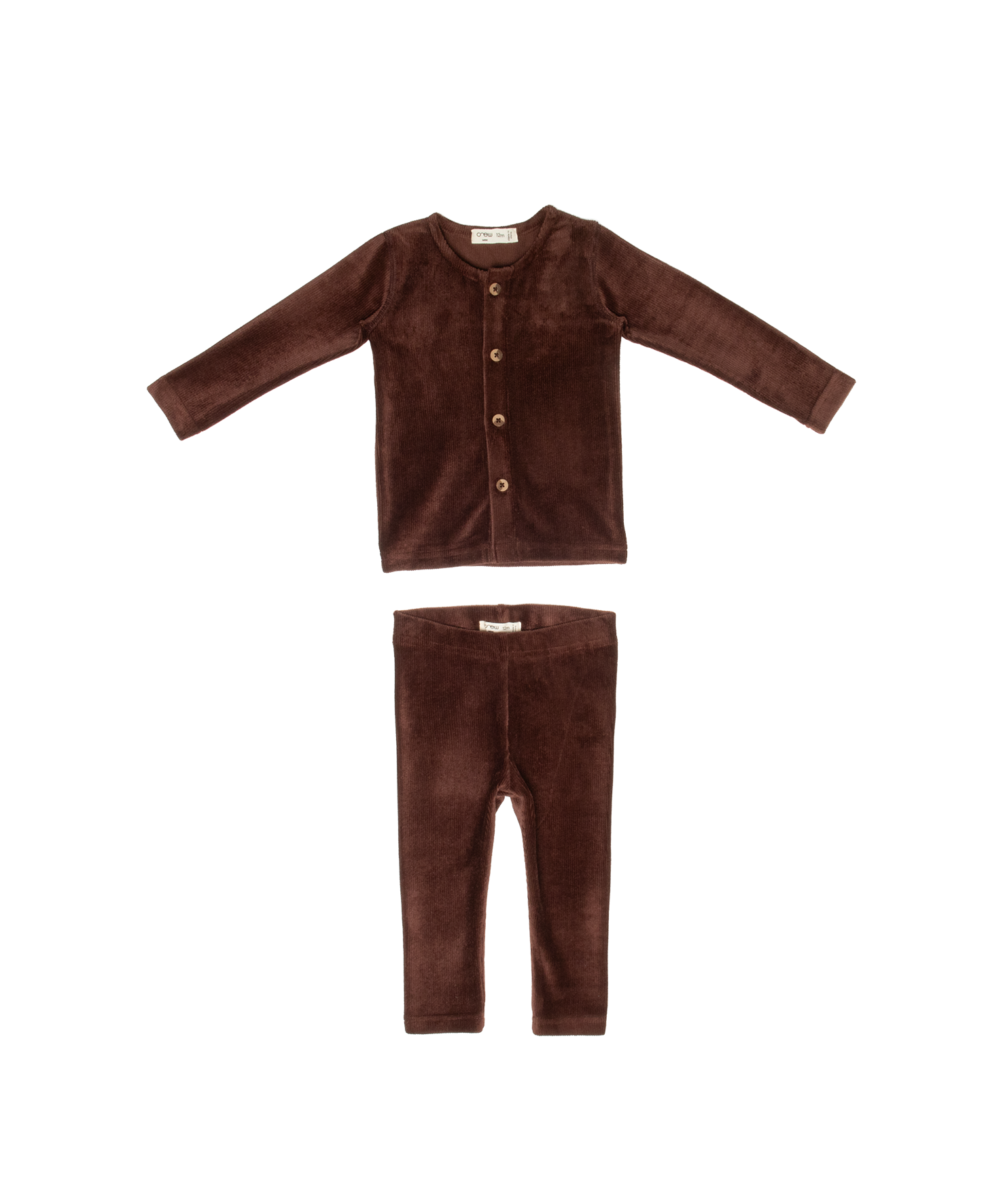Gia Velour Rib Set - Chocolate