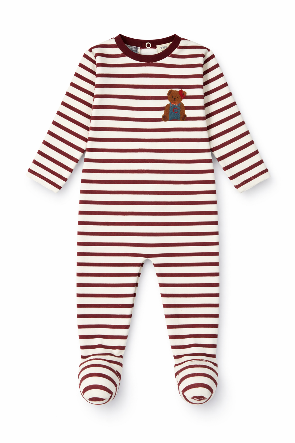 Teddy Lounge Footie - Maroon