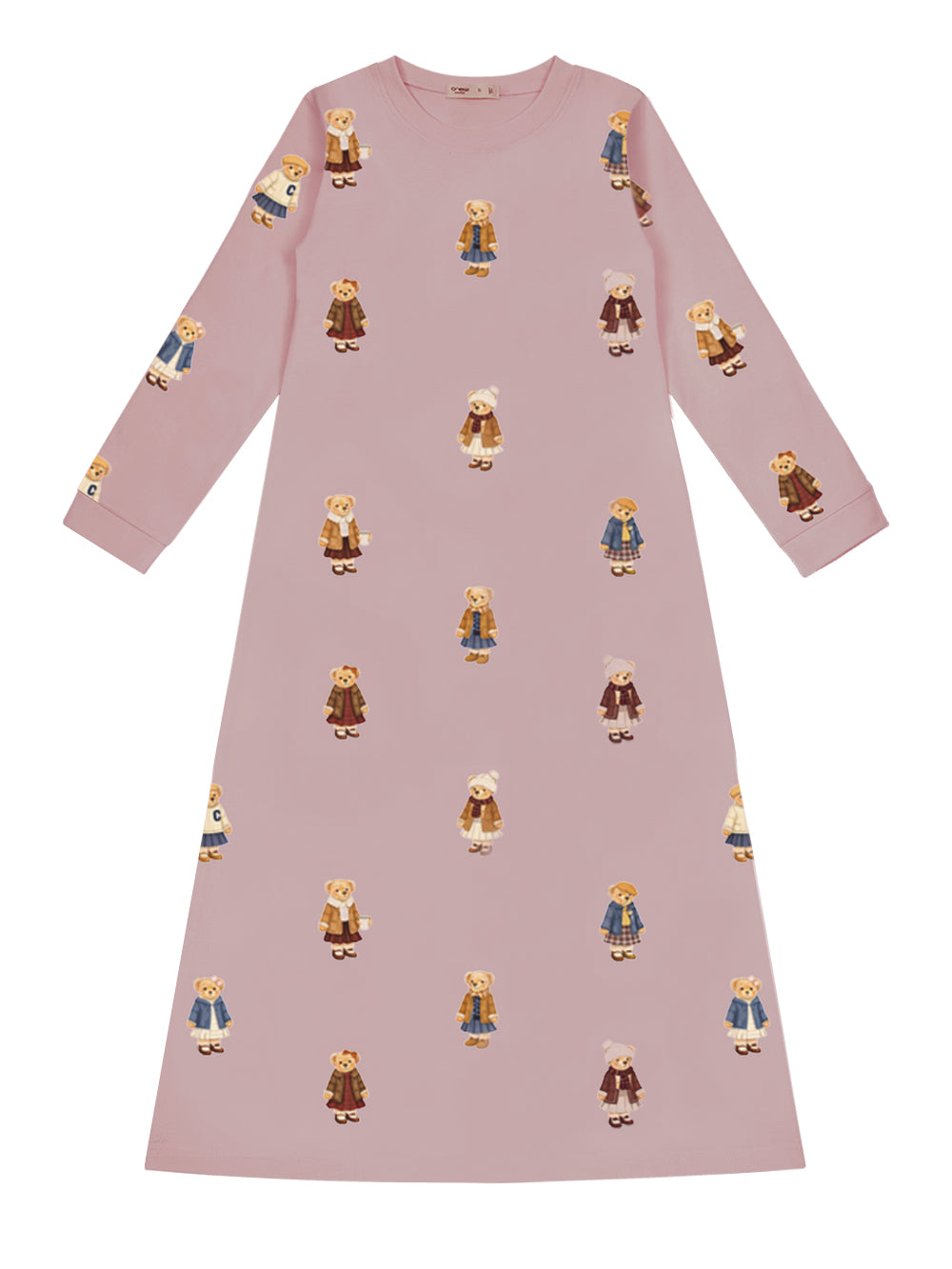 Teddy Pattern Lounge Nightgown - Dusk