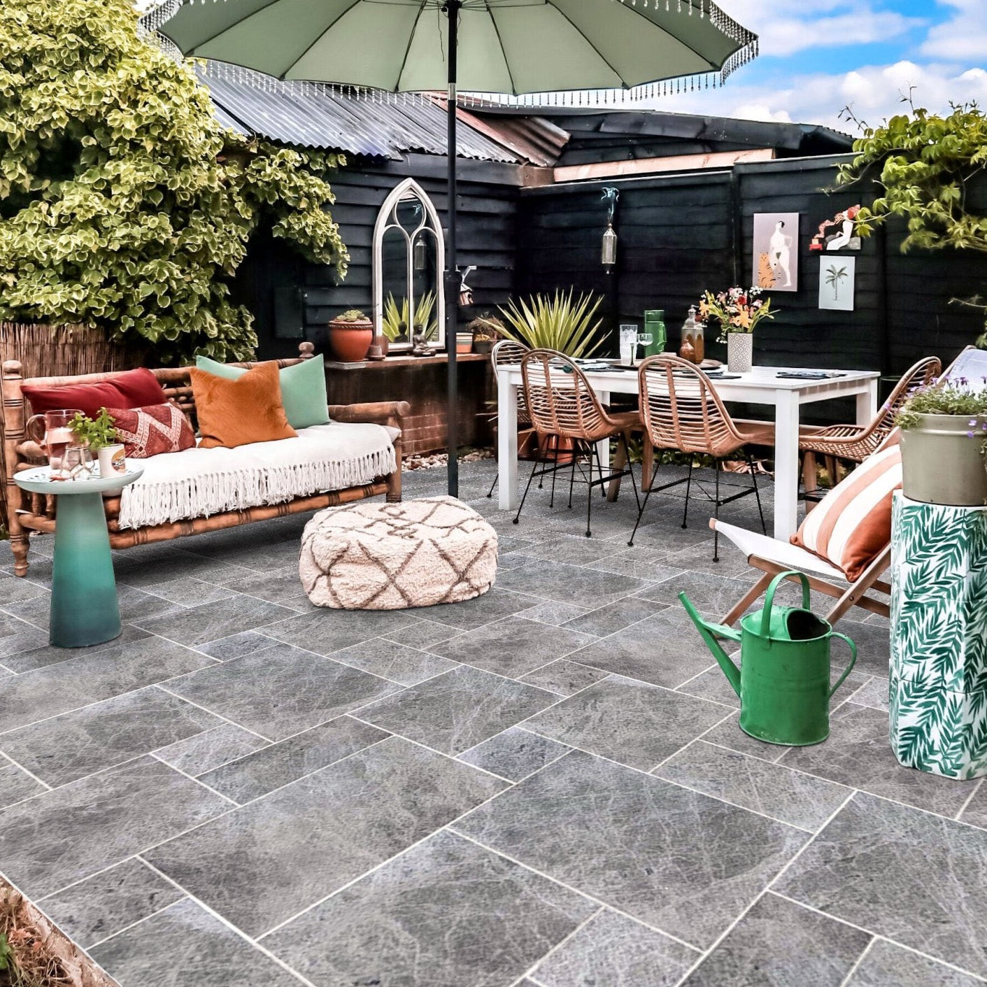 Silver Shadow Marble Pattern Tumbled Pavers - Belair Collection