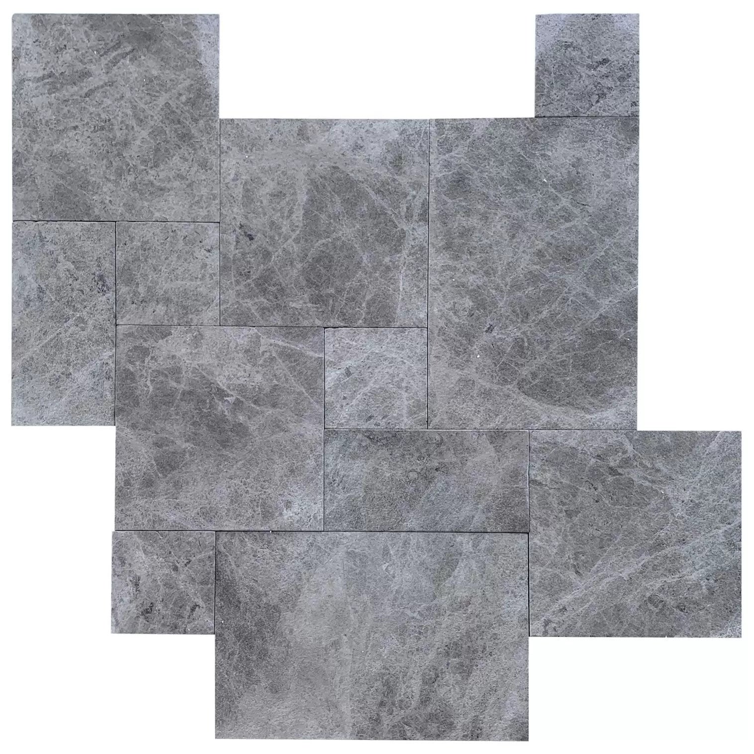 Silver Shadow Marble Pattern Tumbled Pavers - Belair Collection