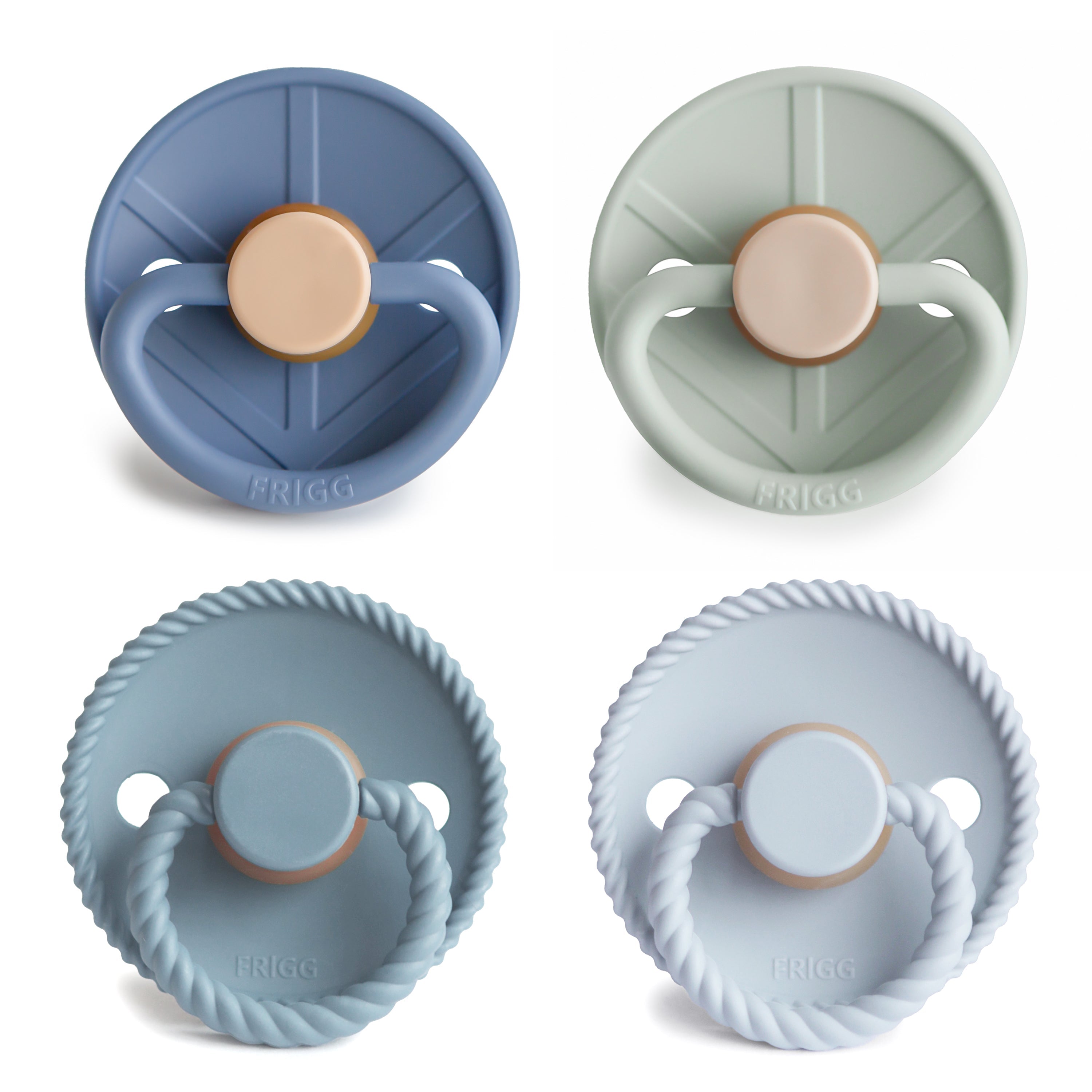 FRIGG Natural Rubber Skyline Serenity Pacifier 4-Pack FRIGG PACIFIERS Mushie 0-6 Months