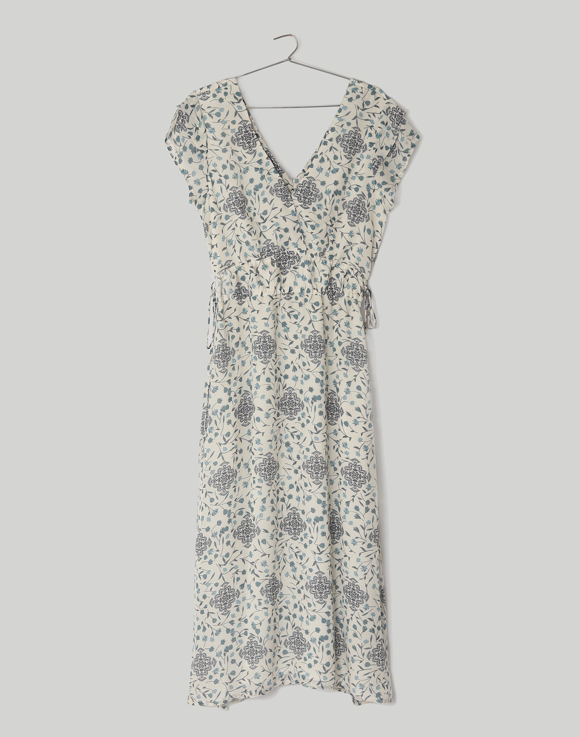 Sapphire Haze Drawstring Maxi Dress - Sapphire Garden