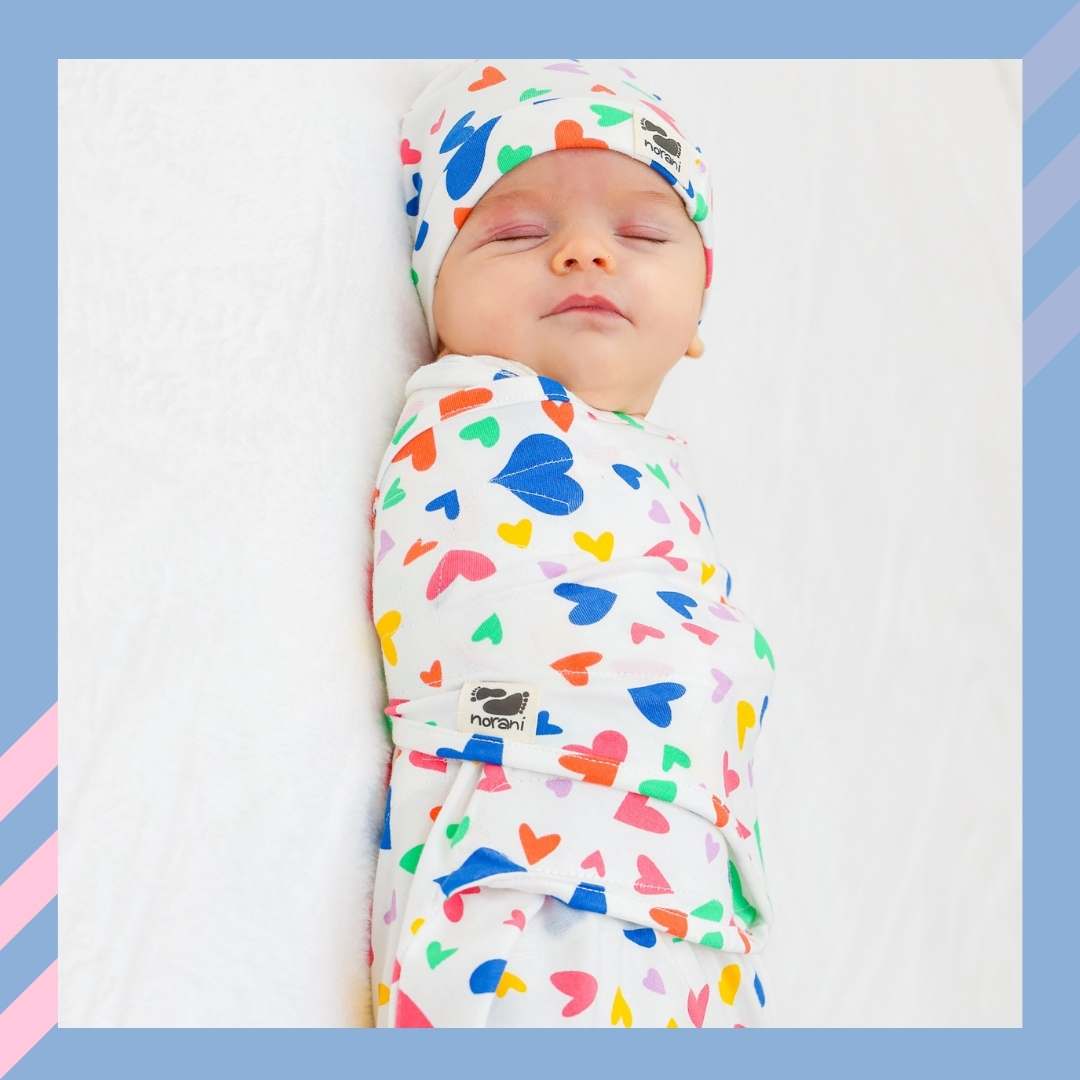 Snugababe Swaddle™ Sleep Pod - Colorful Hearts