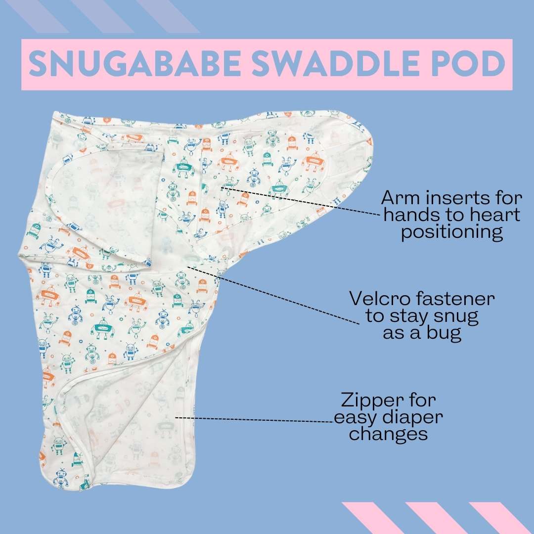 Snugababe Swaddle™ Sleep Pod - Robots