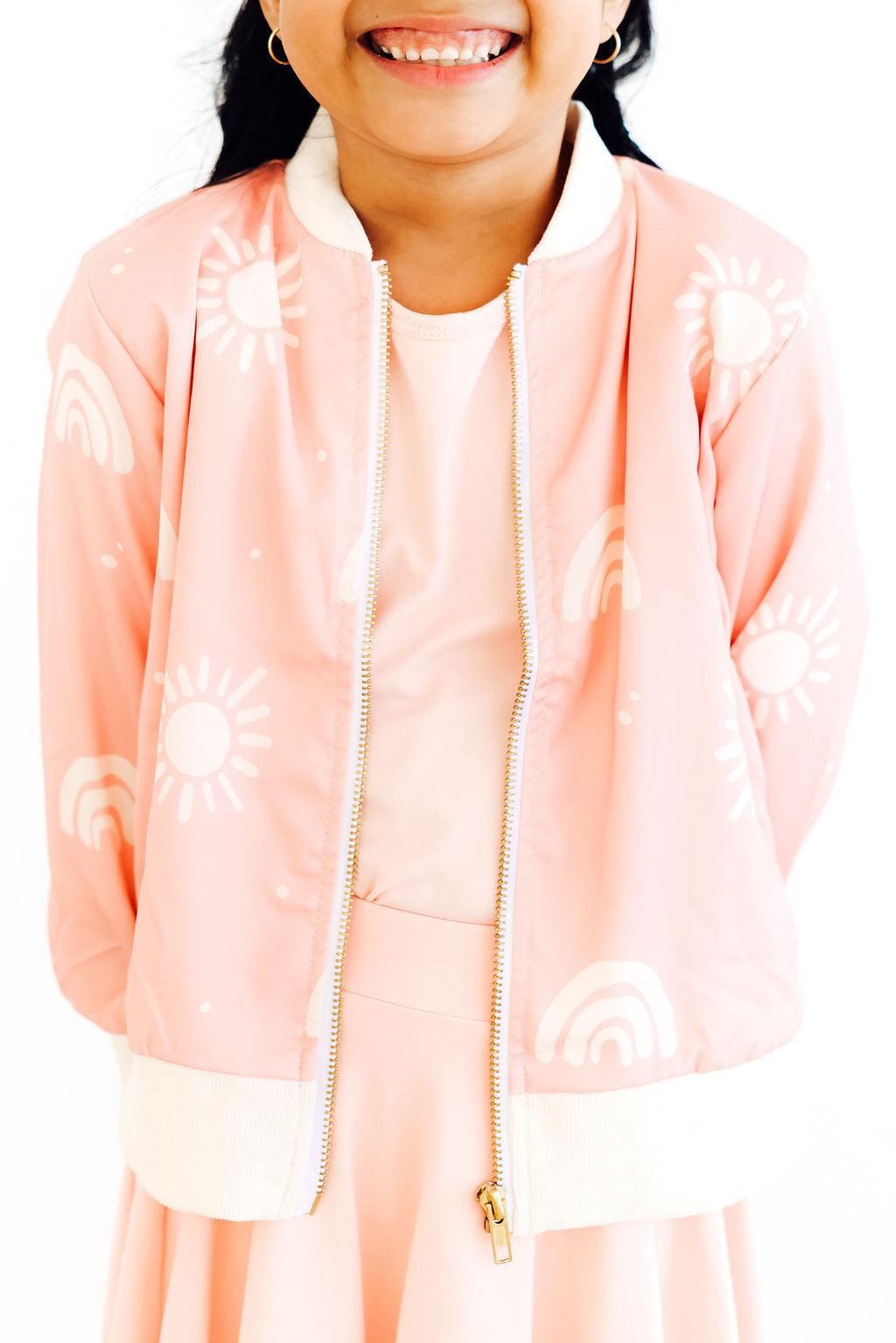 SALE Soft Pink Suns Satin Jacket