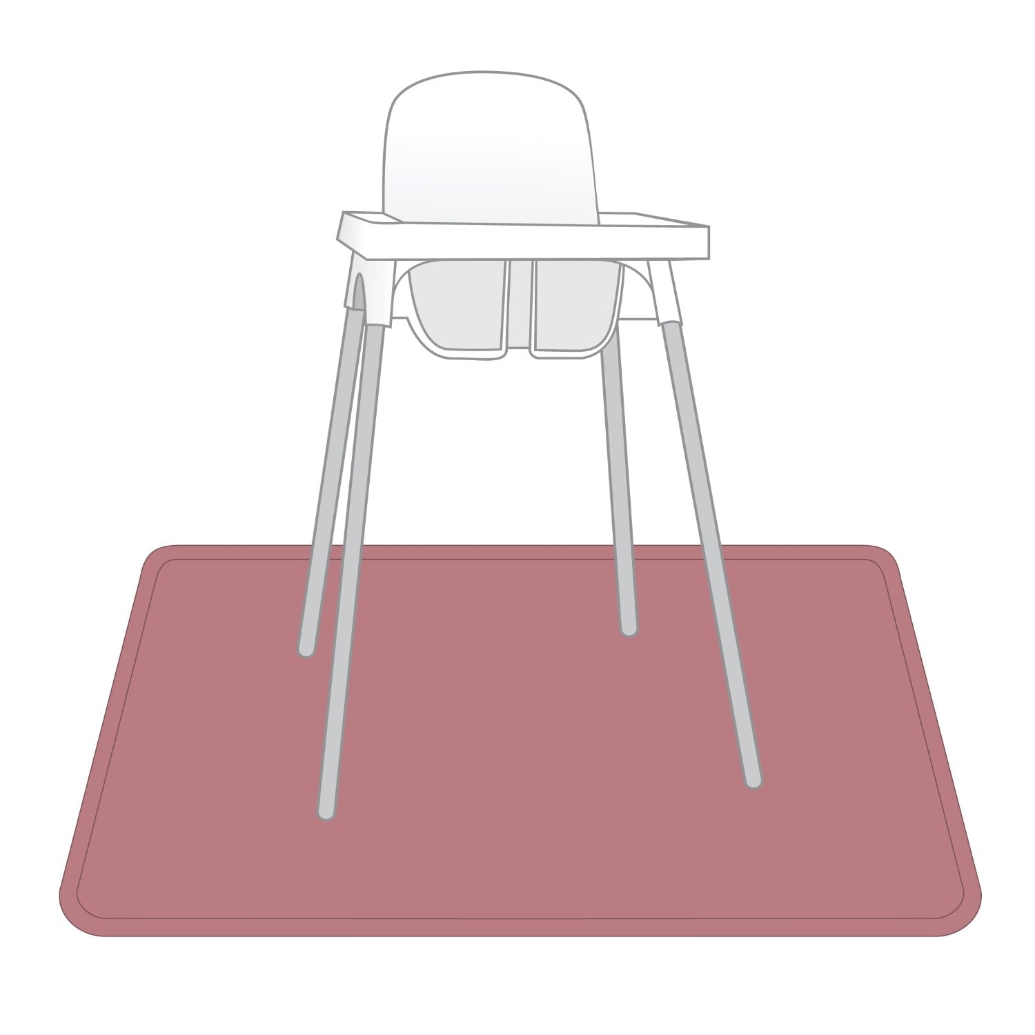 Solid Blush Minimalist Splash Mat - A Waterproof Catch-All for Highchair Spills and More!  BapronBaby