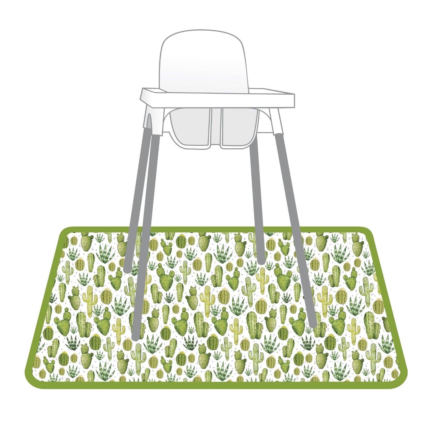 Desert Cactus Splash Mat - A Waterproof Catch-All for Highchair Spills and More!  BapronBaby