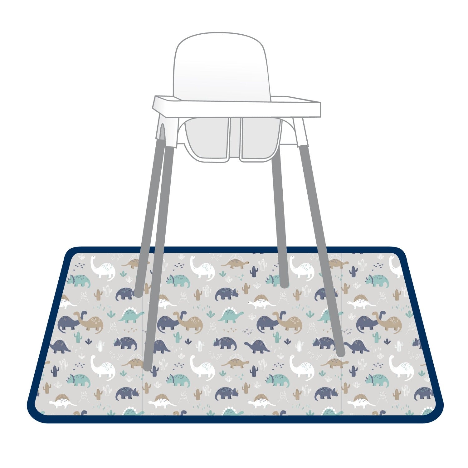 Desert Dinos Splash Mat - A Waterproof Catch-All for Highchair Spills and More!  BapronBaby