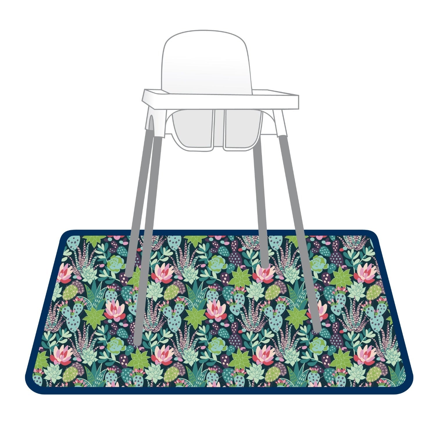 Desert Floral Splash Mat - A Waterproof Catch-All for Highchair Spills and More!  BapronBaby