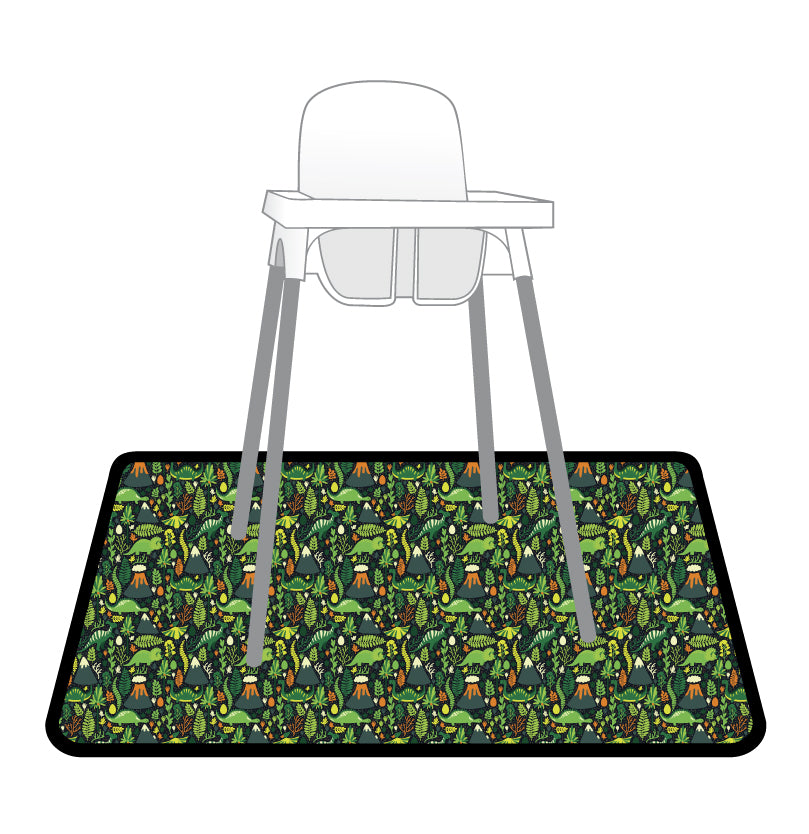 Dino Days Splash Mat - A Waterproof Catch-All for Highchair Spills and More!  BapronBaby
