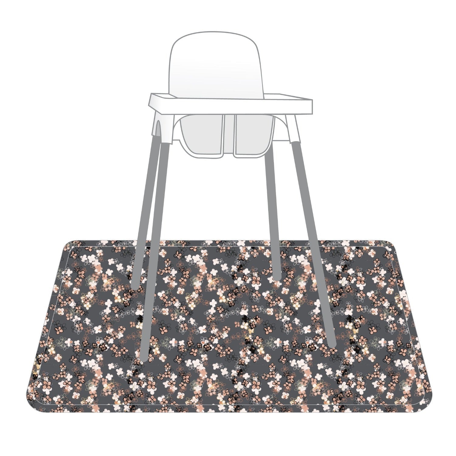 Ditsy Floral Splash Mat - A Waterproof Catch-All for Highchair Spills and More!  BapronBaby