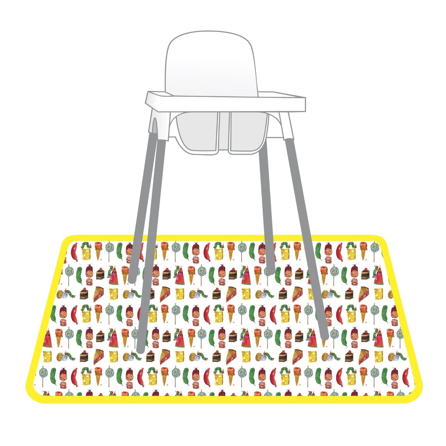 Food Parade Splash Mat - from the World Of Eric Carle - A Waterproof Catch-All for Highchair Spills and More!  BapronBaby