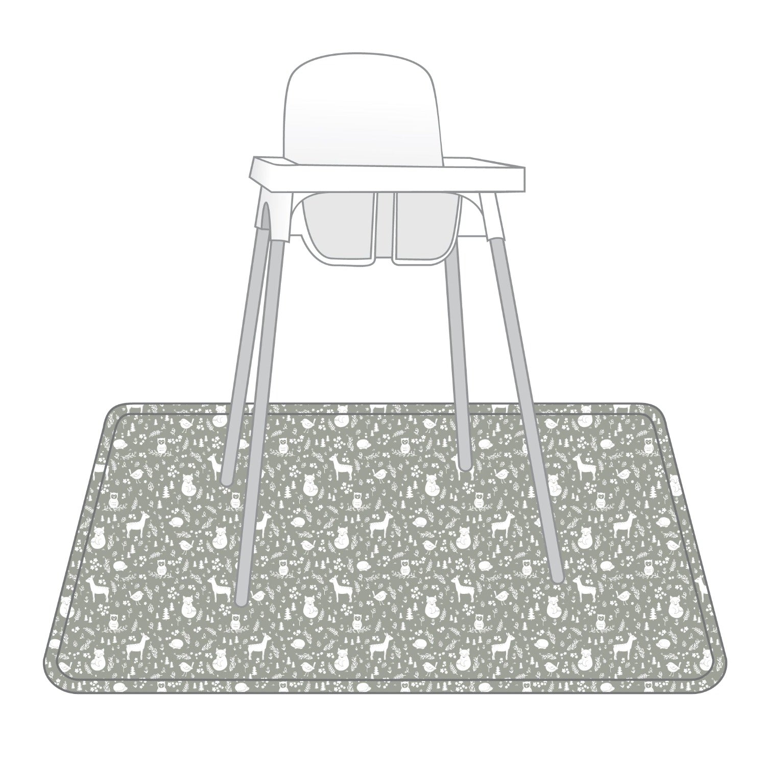 Forest Friends Splash Mat - A Waterproof Catch-All for Highchair Spills and More!  BapronBaby