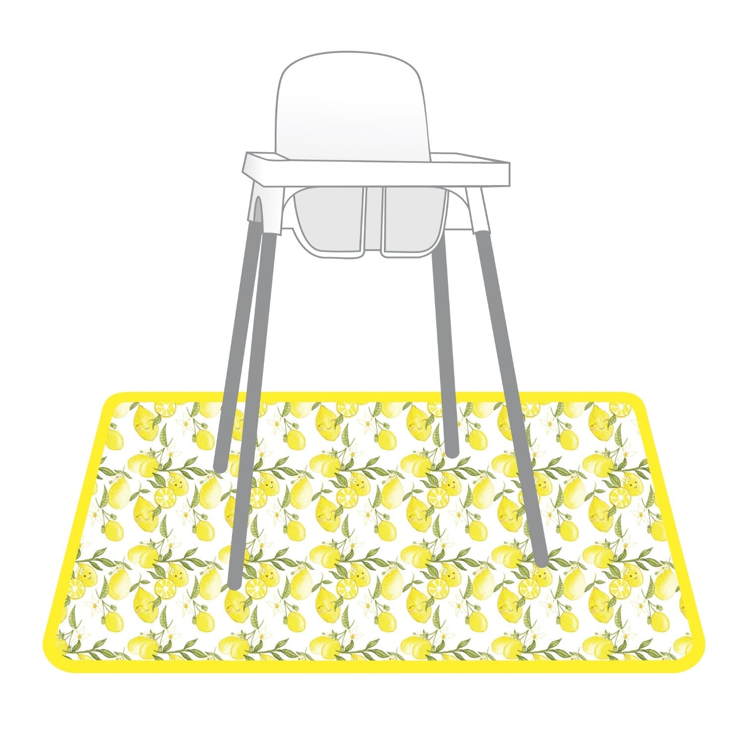 Fresh Lemon Splash Mat - A Waterproof Catch-All for Highchair Spills and More!  BapronBaby